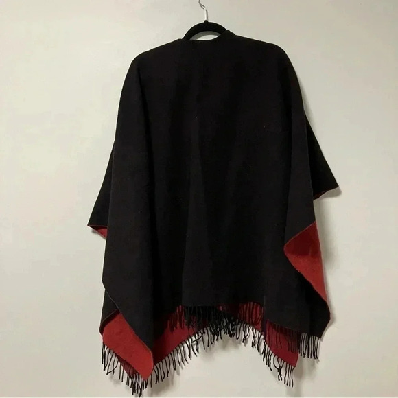 Talbots vintage brown red made in Italy  100% lambswool cape wrap - Picture 3 of 6